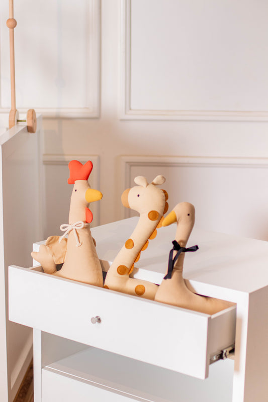 Peluche Gallo, Ganso y Jirafa